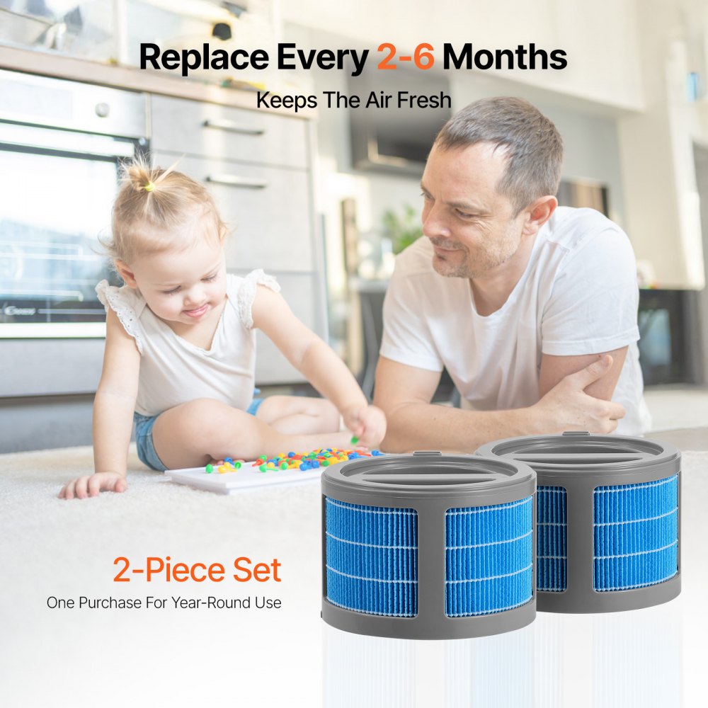 VEVOR Evaporative Humidifier Replacement Filter, 2-Pack, Compatible with VEVOR 10L(2.64G) Model BZT-242 Evaporative Humidifier, Easy to Install for Prolong Filter Life