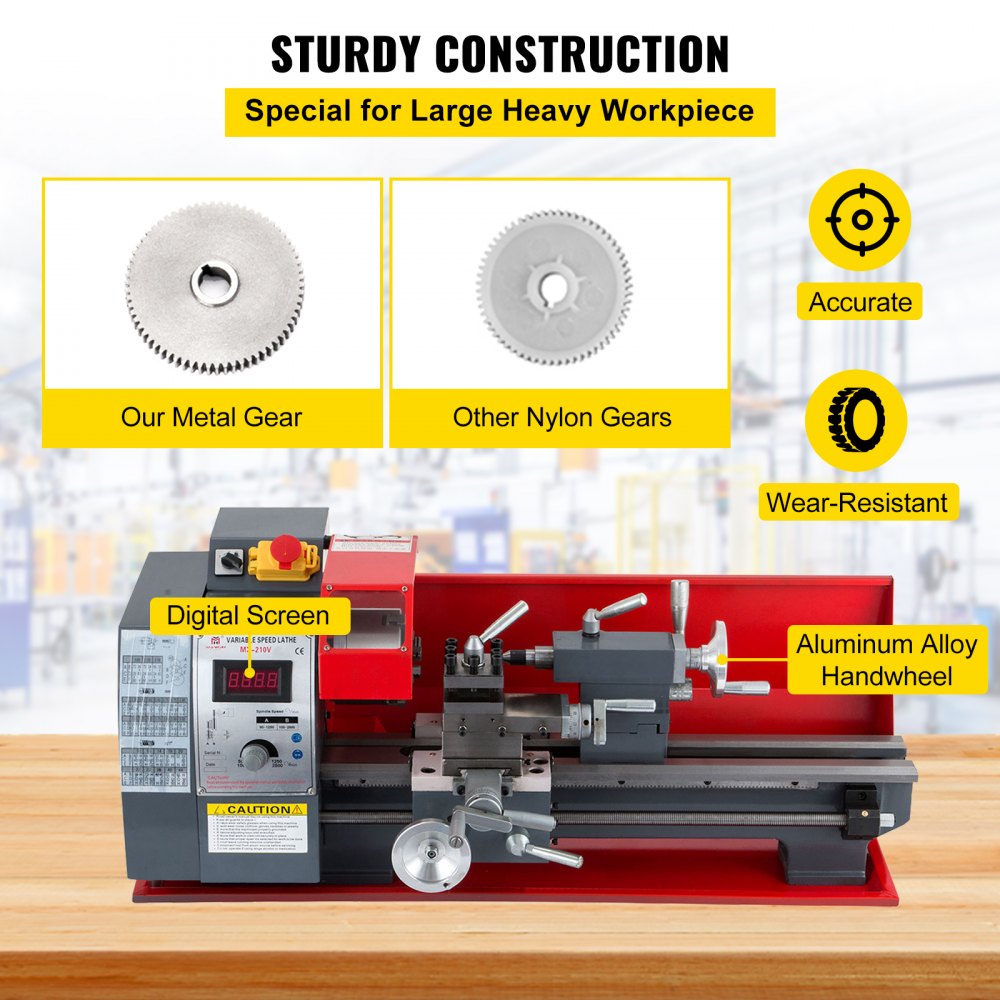 VEVOR Mini Lathe Machine 8"x16" 750W Metal Working Lathe Small Metal Lathe