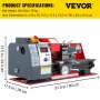 VEVOR Mini Lathe Machine 8"x16" 750W Metal Working Lathe Small Metal Lathe