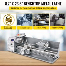 VEVOR Mini Metal Lathe 750W Variable Speed Metal Lathe 50 to 3000Rpm Milling Precision Lathe 220 x 600mm for Metal Metal Lathe for Counter Face Turning Driling