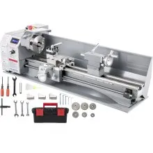 VEVOR Metal Lathe 8.7 x 29.5 Inch/220 x 750MM Mini Metal Lathe 1100W Infinitely Variable Speed Mini Lathe Machine LED Screen for Counter Face Turning Driling