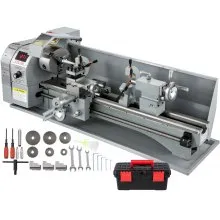 VEVOR Metal Lathe 8.7 x 29.5 Inch/220 x 750MM Mini Metal Lathe 1100W Infinitely Variable Speed Mini Lathe Machine LED Screen for Counter Face Turning Driling
