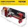 180x400mm Infinitely Variable Speed Mini Metal Lathe  Durable Heavy  EXCELLENT