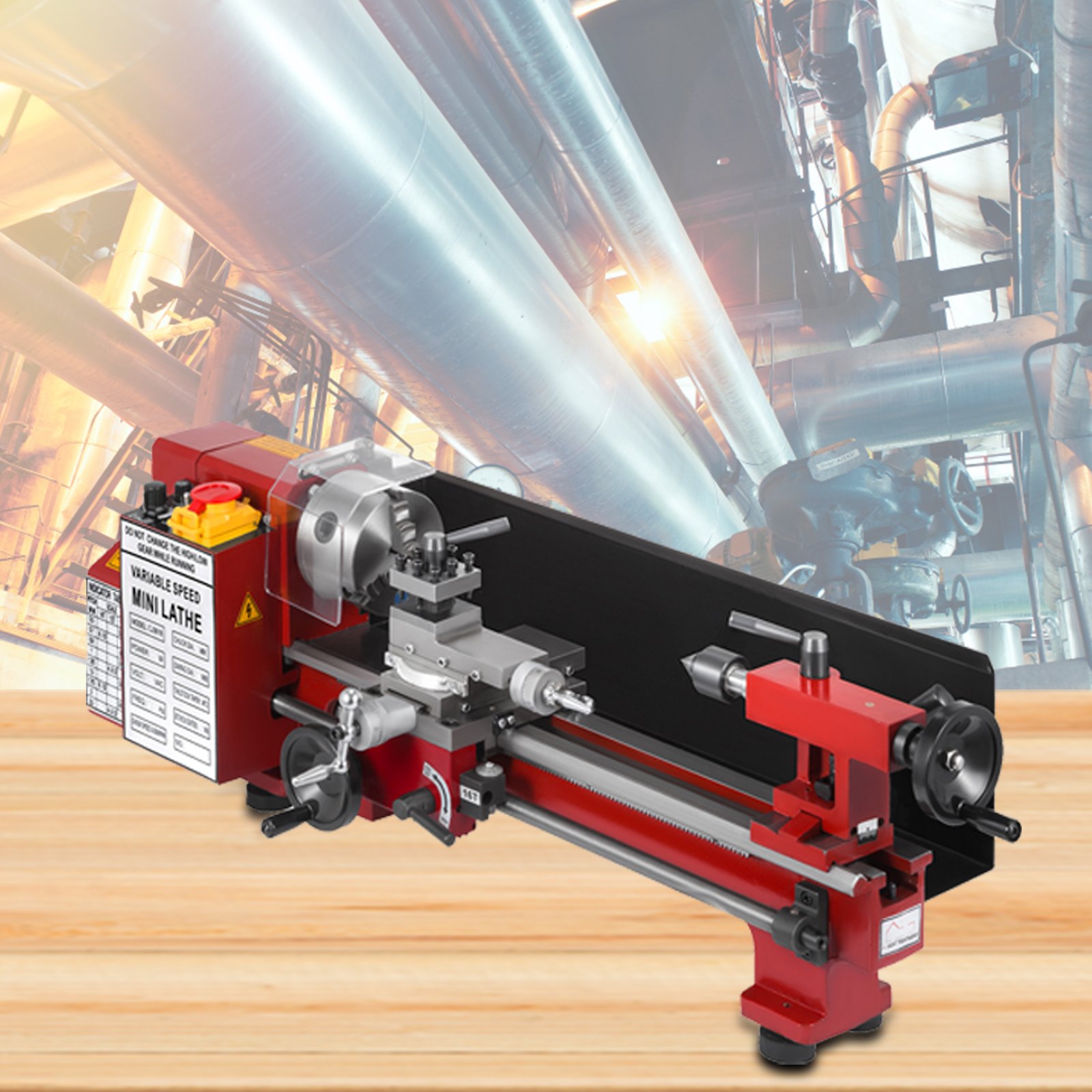 180x400mm Infinitely Variable Speed Mini Metal Lathe  Durable Heavy  EXCELLENT