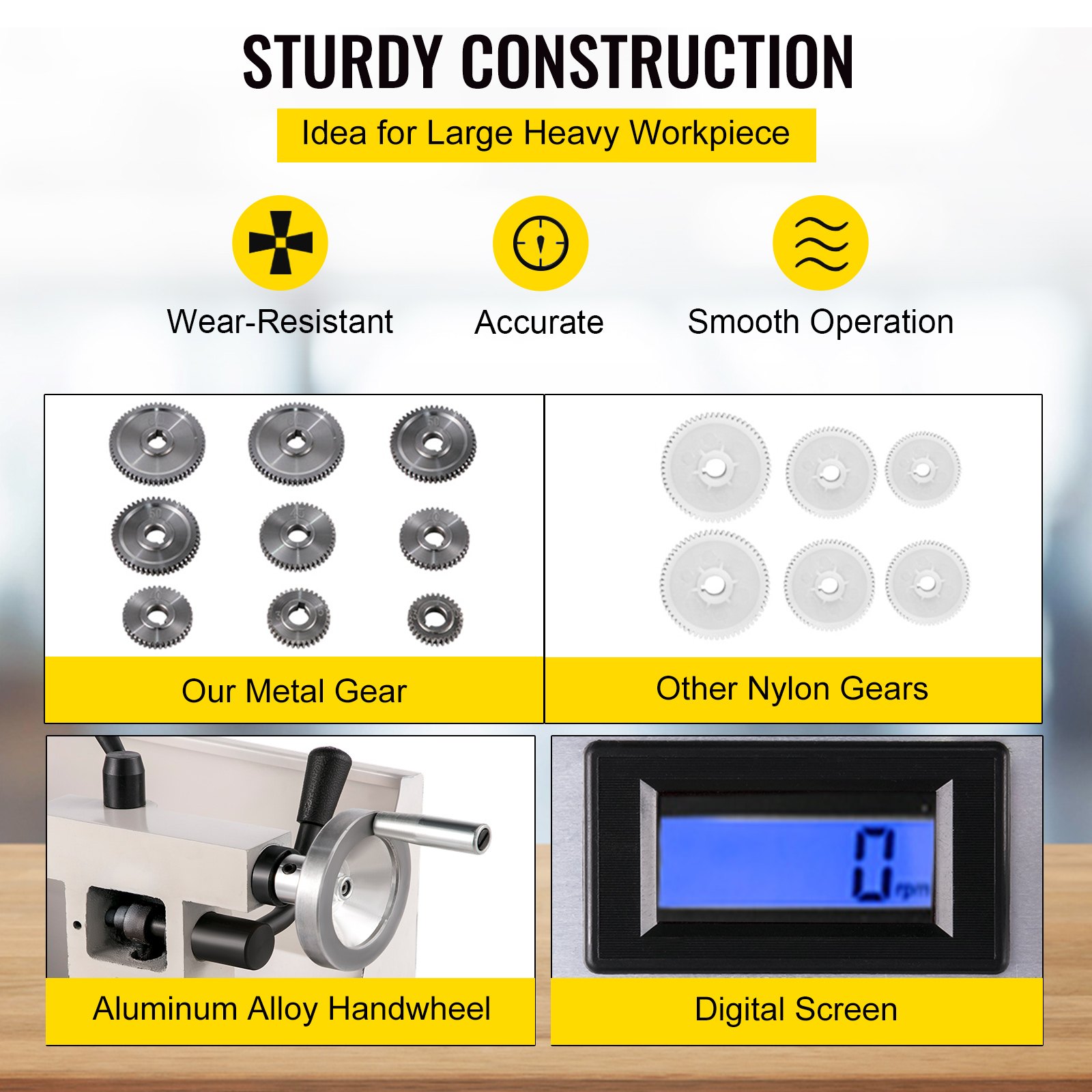VEVOR Mini Metal Lathe 8x14, Mini Lathe Machine 2250 PRM Variable Speed Change,Precision Mini Lathe 650W Metal Working Lathe, Small Metal Lathe, Milling Machine for Various Types of Metal Turning