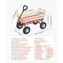 VEVOR Pull-Along Wagon for Kids, 39 inch Toddler Wagons with Wooden Panels & Handle, Supports up to 330 lbs, All-Terrain Utility Wagon Cart Birthday Present for Kids Gardening Beach, Red