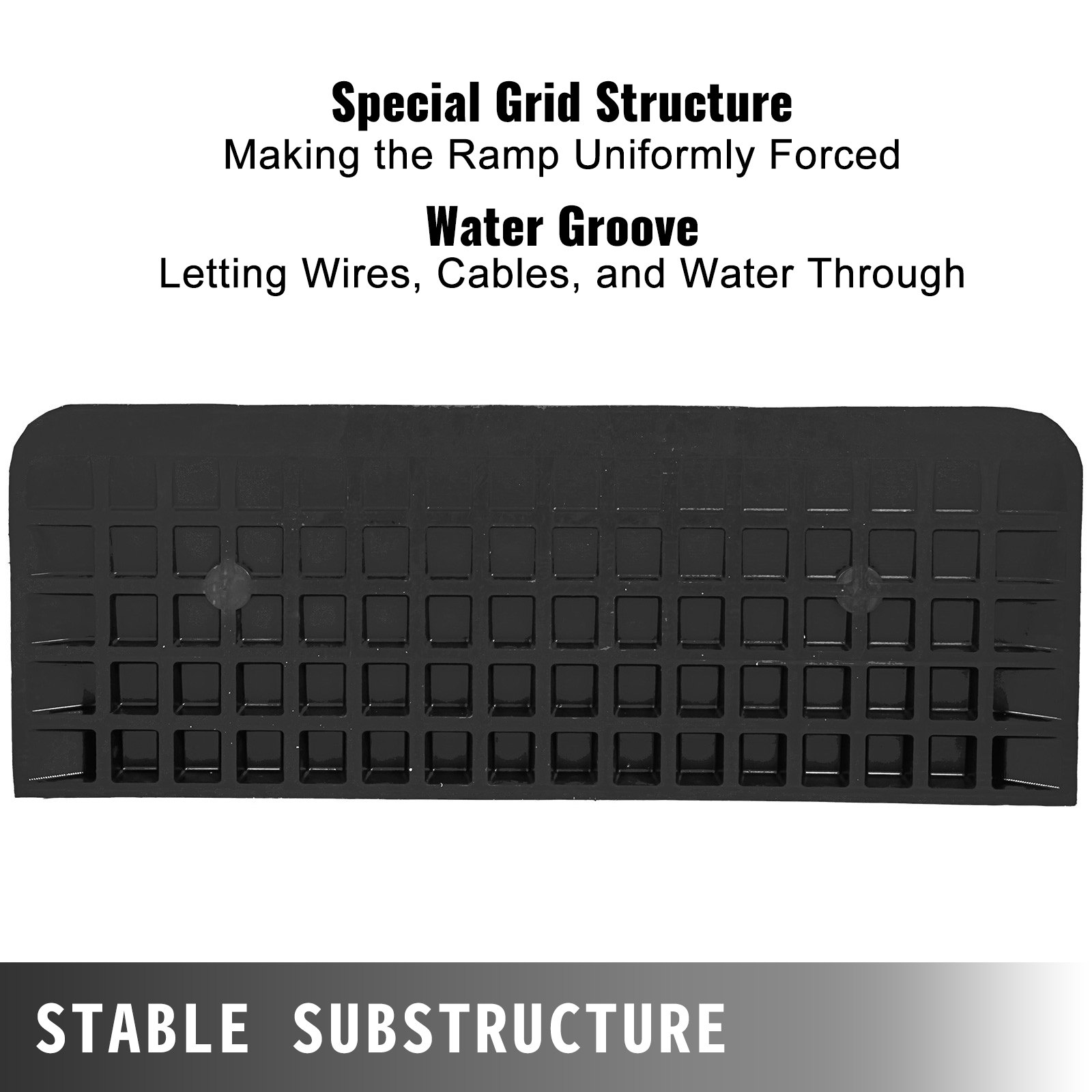 VEVOR Rubber Threshold Ramp, 2" Rise Threshold Ramp Doorway, Recycled Rubber Power Threshold Ramp Rated 2200Lbs Load Capacity, Non-Slip Surface Rubber Solid Threshold Ramp for Wheelchair and Scooter