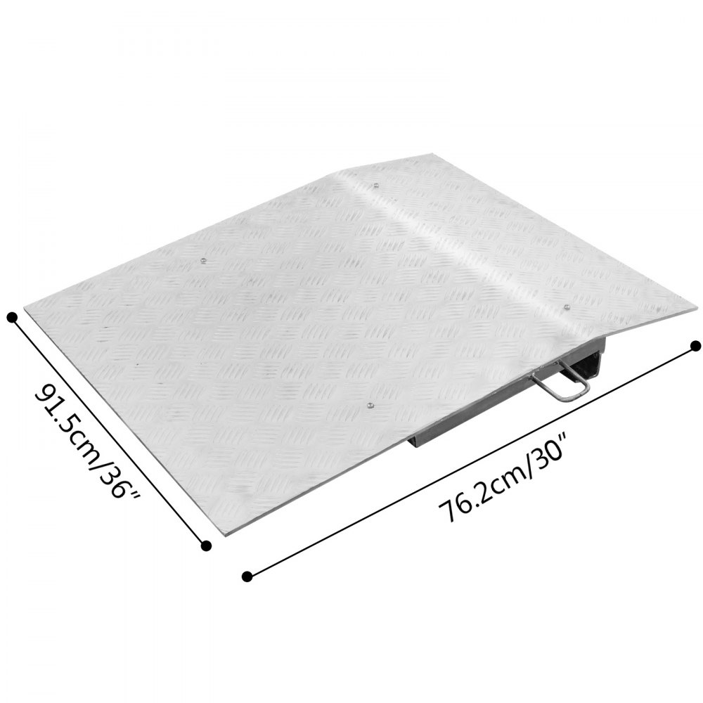 Placa de aluminio para andén de camiones de mano 30 X 36” Tablero de andén de carga liviano Estable