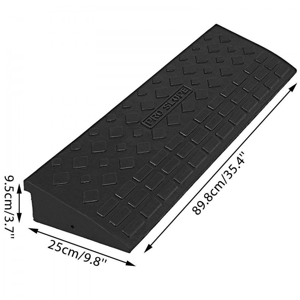 VEVOR Rubber Curb Ramp Driveway 3.7" Threshold Solid Ramp 5T Capacity Loading