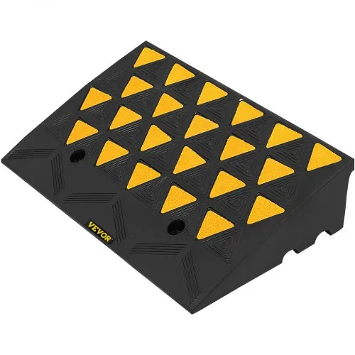 VEVOR Rubber Curb Ramp, 6" Rise Height Sidewalk Curb Ramp, 5T Heavy Duty Driveway Curb Ramp,11.8" Width 23.5" Length Threshold Ramp for Forklifts, Trucks, Buses, Cars, Wheelchairs, Bikes