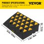 VEVOR Rubber Curb Ramp, 6" Rise Height Sidewalk Curb Ramp, 5T Heavy Duty Driveway Curb Ramp,11.8" Width 23.5" Length Threshold Ramp for Forklifts, Trucks, Buses, Cars, Wheelchairs, Bikes