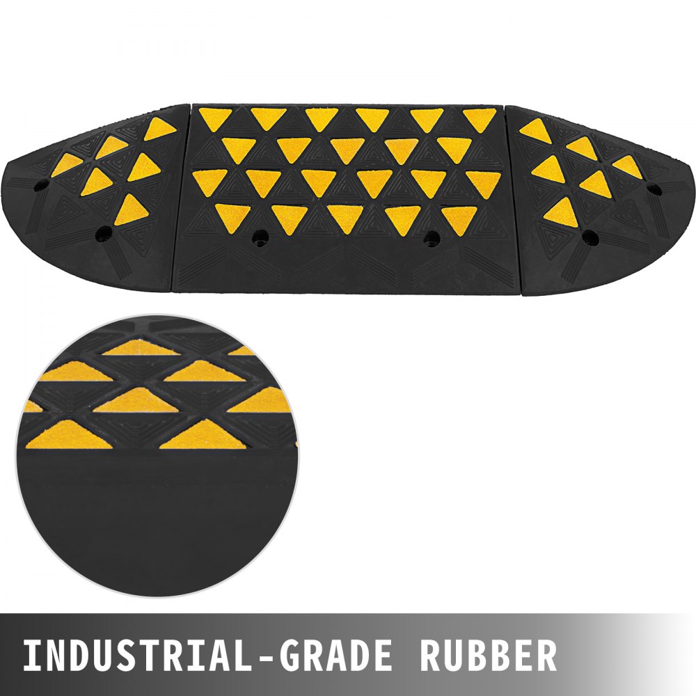 15400lb Rubber Curb Threshold Ramp With Round End Caps Large Capacity Durable