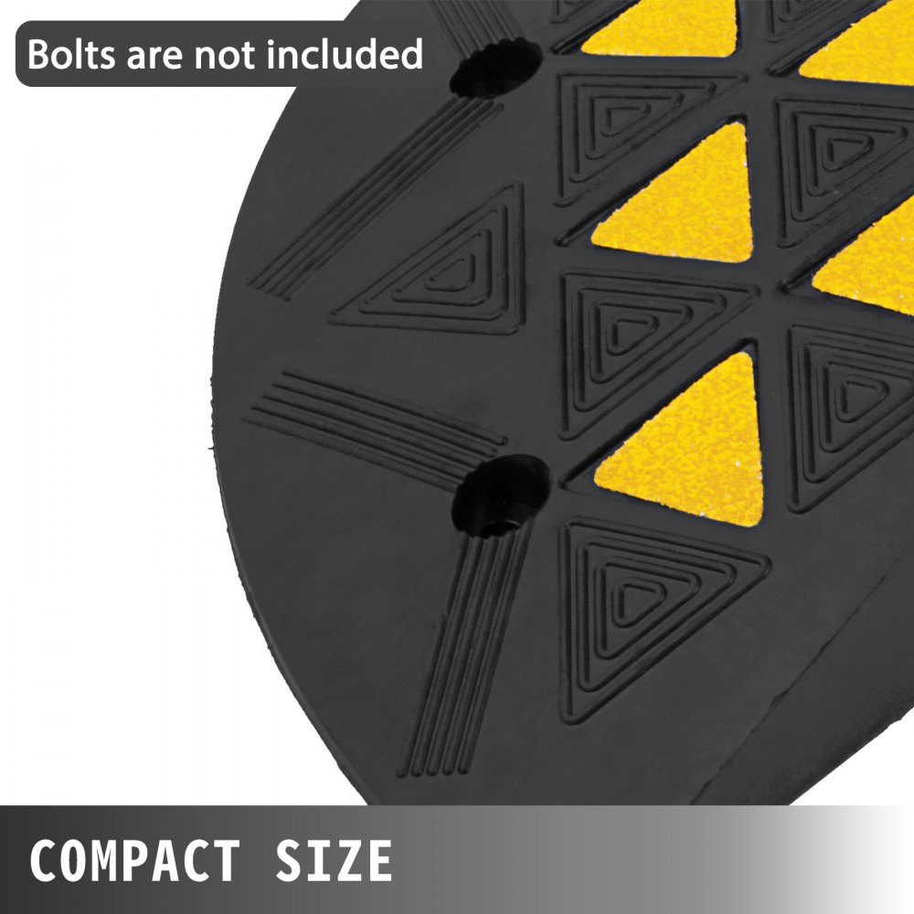 15400lb Rubber Curb Threshold Ramp With Round End Caps Large Capacity Durable