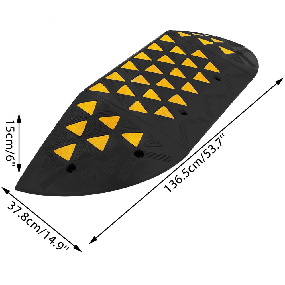 15400lb Rubber Curb Threshold Ramp With Round End Caps Large Capacity Durable