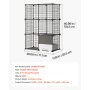 VEVOR Cat Cage 3-Tier 71.1x45.5x104.1 cm DIY Cat Playpen with Litter Box, Indoor Enclosure Detachable Metal Wire Kennel Crate, Large Exercise Place Ideal for 1-2 Cats, Kittens & Small Animals, Black