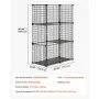 VEVOR Cat Cage 3-Tier 71.1x35.5x104.1 cm DIY Cat Playpen Indoor Enclosure, Detachable Metal Wire Kennel Crate, Large Exercise Place Ideal for 1-2 Cats, Kittens, Rabbits, Ferrets & Small Animals, Black