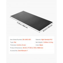 Treadmill Mat for Carpet Floor 1/4" Thick 36"x78" Exercise Equipment Mat