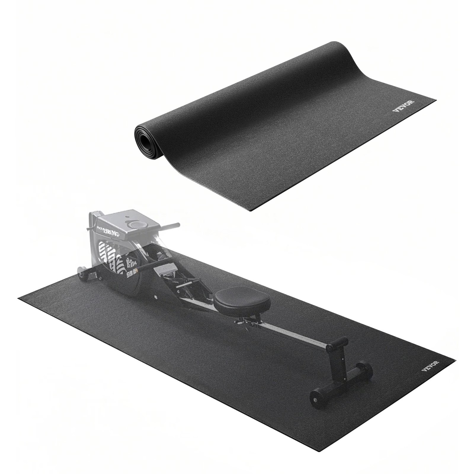 VEVOR Treadmill Mat for Carpet Floor, 6 mm Thick, 915x1980 mm Exercise Equipment Mat for Treadmills, Elliptical, Rowing Machine, High Density PVC Floor Protector, Waterproof and Non-slip for Home Gym