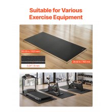 Treadmill Mat for Carpet Floor 1/4" Thick 30"x60" Exercise Equipment Mat