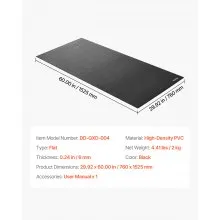 VEVOR Treadmill Mat for Carpet Floor 6mm Thick 760x1525mm Exercise Equipment Mat