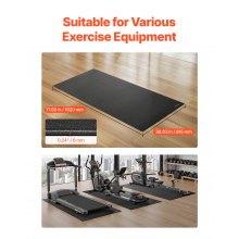 Treadmill Mat for Carpet Floor 1/4" Thick 36"x72" Exercise Equipment Mat