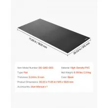 VEVOR Treadmill Mat for Carpet Floor 6mm Thick 915x1820mm Exercise Equipment Mat