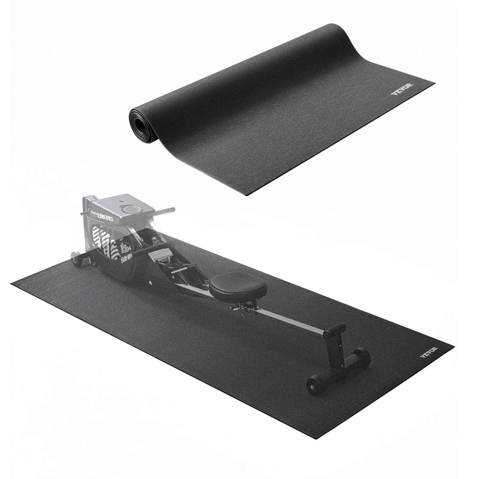 VEVOR Treadmill Mat for Carpet Floor, 6 mm Thick, 915x1820 mm Exercise Equipment Mat for Treadmills, Elliptical, Rowing Machine, High Density PVC Floor Protector, Waterproof and Non-slip for Home Gym