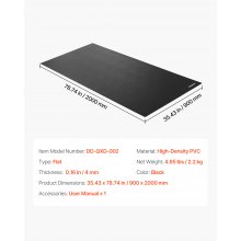 Treadmill Mat for Carpet Floor 0.16" Thick 36"x79" Exercise Equipment Mat