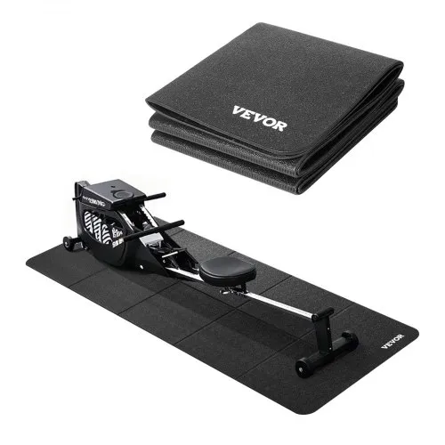 VEVOR Foldable Walking Pad Treadmill Mat, 6 mm Thick, 610x1730 mm Exercise Equipment Mat for Elliptical on Carpet Hardwood Floor, High Density PVC Floor Protector, Waterproof and Non-slip for Home Gym