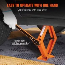 VEVOR Scissor Jack, 2.5 Ton/5512 lbs Scissor Car Jack, 3.7"-17.1" Lifting Range Scissor Lift Jack with Ratcheting Handle and L-Wrench, Portable Tire Jack for Cars Trucks Sedans MPVs