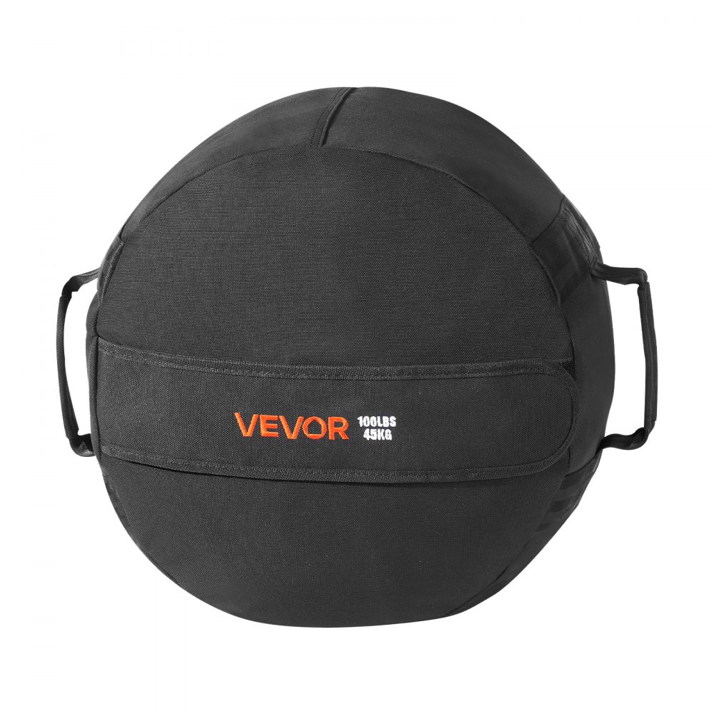 VEVOR Workout Sandbag, Heavy Duty Workout Power Bags with Handles, 100 lbs/45 kg Slam Bag for Fitness Strength Weight Training Cross-Training, Home Gym Exercise, Black (Unfilled)