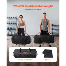 Workout Sandbag Heavy Duty Fitness Bag for CrossFit & Weight Training 125-200lbs