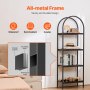 Metal Bookshelf Rustic Bookshelf 4-Tier for Living room Bedroom & Office