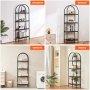 Metal Bookshelf Rustic Bookshelf 4-Tier for Living room Bedroom & Office