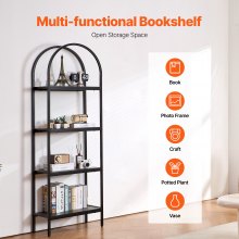 VEVOR Metal Bookshelf Rustic Bookshelf 4-Tier for Living room Bedroom & Office