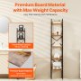 VEVOR Metal Bookshelf, 5-Tier Industrial Bookshelf, Tall Narrow Rustic Vintage Storage Bookcase with Open Shelves, Freestanding Display Shelving Unit Storage Rack, for Living room, Bedroom & Office