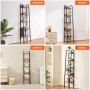 VEVOR Metal Bookshelf, 5-Tier Industrial Bookshelf, Tall Narrow Rustic Vintage Storage Bookcase with Open Shelves, Freestanding Display Shelving Unit Storage Rack, for Living room, Bedroom & Office