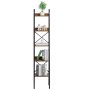 VEVOR Metal Bookshelf, 5-Tier Industrial Bookshelf, Tall Narrow Rustic Vintage Storage Bookcase with Open Shelves, Freestanding Display Shelving Unit Storage Rack, for Living room, Bedroom & Office