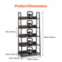 Metal Bookshelf Rustic Bookcase 5-Tier for Living room Bedroom & Office