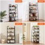 Metal Bookshelf Rustic Bookcase 5-Tier for Living room Bedroom & Office