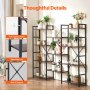 VEVOR Metal Bookshelf Rustic Bookshelf 11-Tier for Living room Bedroom & Office