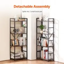VEVOR Triple Metal Bookshelf, 11-Tier Industrial Bookshelf, Large Rustic Vintage Storage Bookcase with Open Shelves, Freestanding Display Shelving Unit Storage Rack, for Living Room, Bedroom & Office