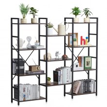 Metal Bookshelf Rustic Bookshelf 11-Tier for Living room Bedroom & Office