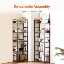 VEVOR Metal Bookshelf Rustic Bookshelf 14-Tier for Living room Bedroom & Office