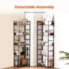 VEVOR 14-Tier Industrial Metal Triple Bookshelf: Rustic Vintage Style with Open Shelves. A Spacious, Freestanding Display & Storage Rack Ideal for Living Rooms, Bedrooms, and Offices​