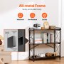 Metal Bookshelf Rustic Bookshelf 3-Tier for Living room Bedroom & Office