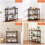 Metal Bookshelf Rustic Bookshelf 3-Tier for Living room Bedroom & Office