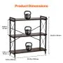 VEVOR Metal Bookshelf, 3-Tier Industrial Bookshelf, Small Rustic Storage Display Bookcase with Open Shelves, Freestanding Display Vintage Shelving Unit Storage Rack, for Living room, Bedroom & Office