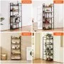 VEVOR Metal Bookshelf, 5-Tier Tall Industrial Bookshelf, Rustic Display Vintage Storage Bookcase with Open Shelves, Freestanding Display Shelving Unit Storage Rack, for Living room, Bedroom & Office