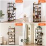 Metal Bookshelf Rustic Bookshelf 6-Tier for Living room Bedroom & Office